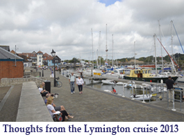 Thoughts from the Lymington cruise 2013 button
